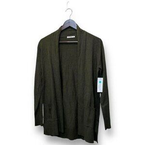 NWT Pink Clover‎ Women's Open Cardigan Green Sz S Casual Relaxed Fit Cottagecore